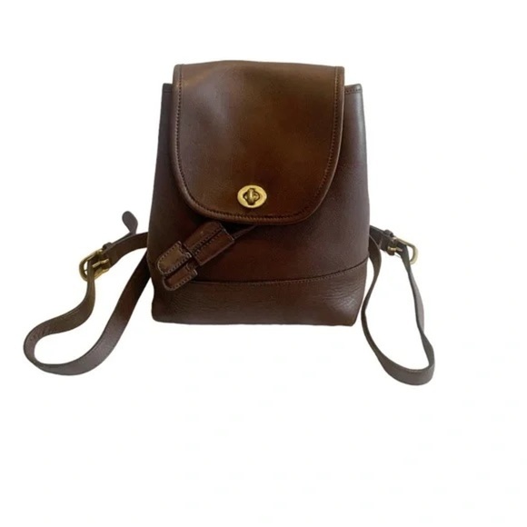 Coach Leather Vintage Classic Large Daypack Backpack Brown - Picture 2 of 5